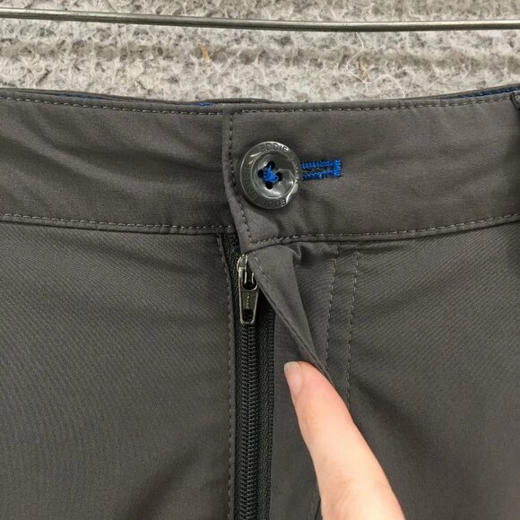Eddie Bauer Flexion Chino Shorts Mens 32 (actual 33x9.5) Gray Mid Rise Zip Fly - Picture 3 of 16